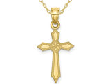 10K Yellow Gold Cross Pendant Necklace with Chain 